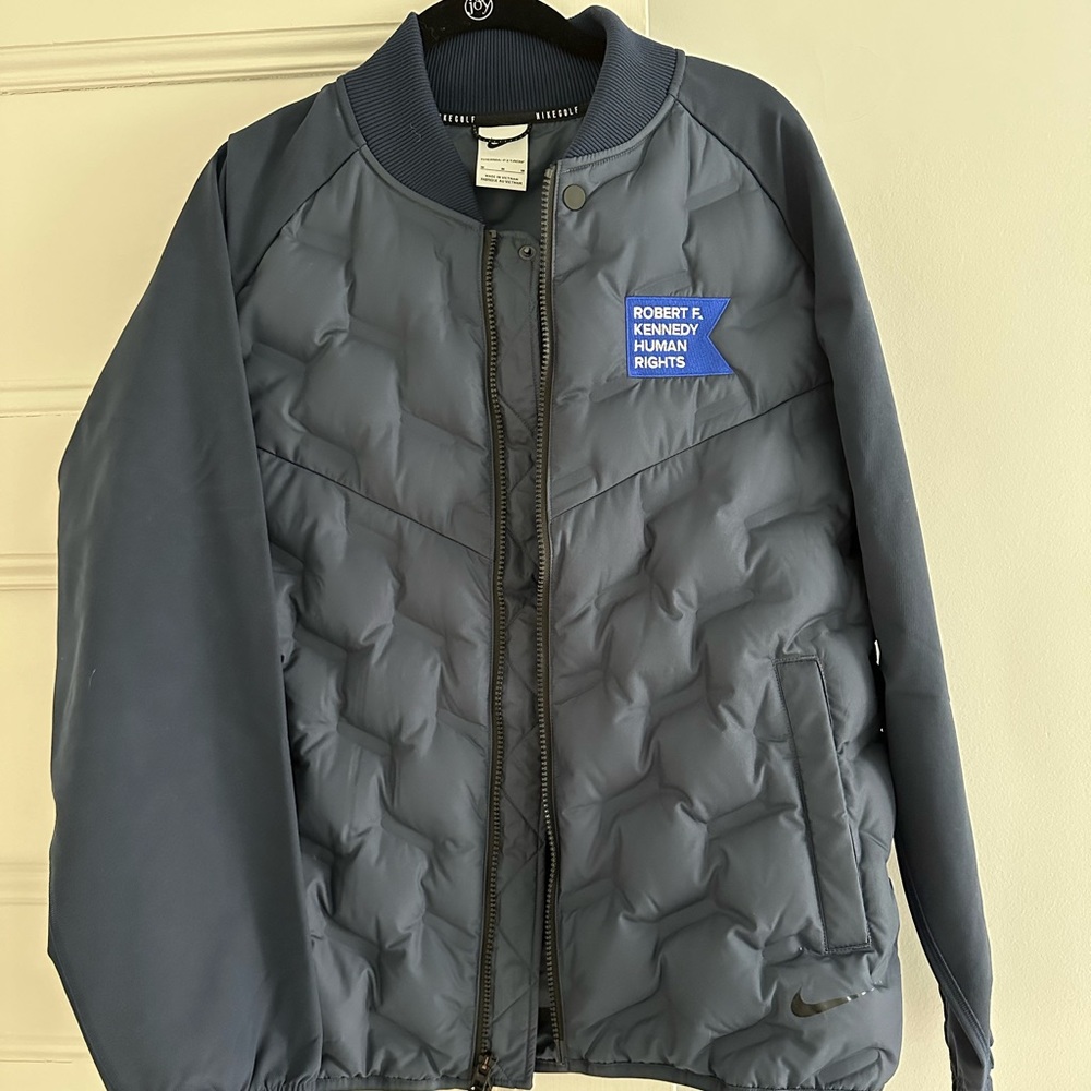 Nike men’s bomber puffer jacket medium navy